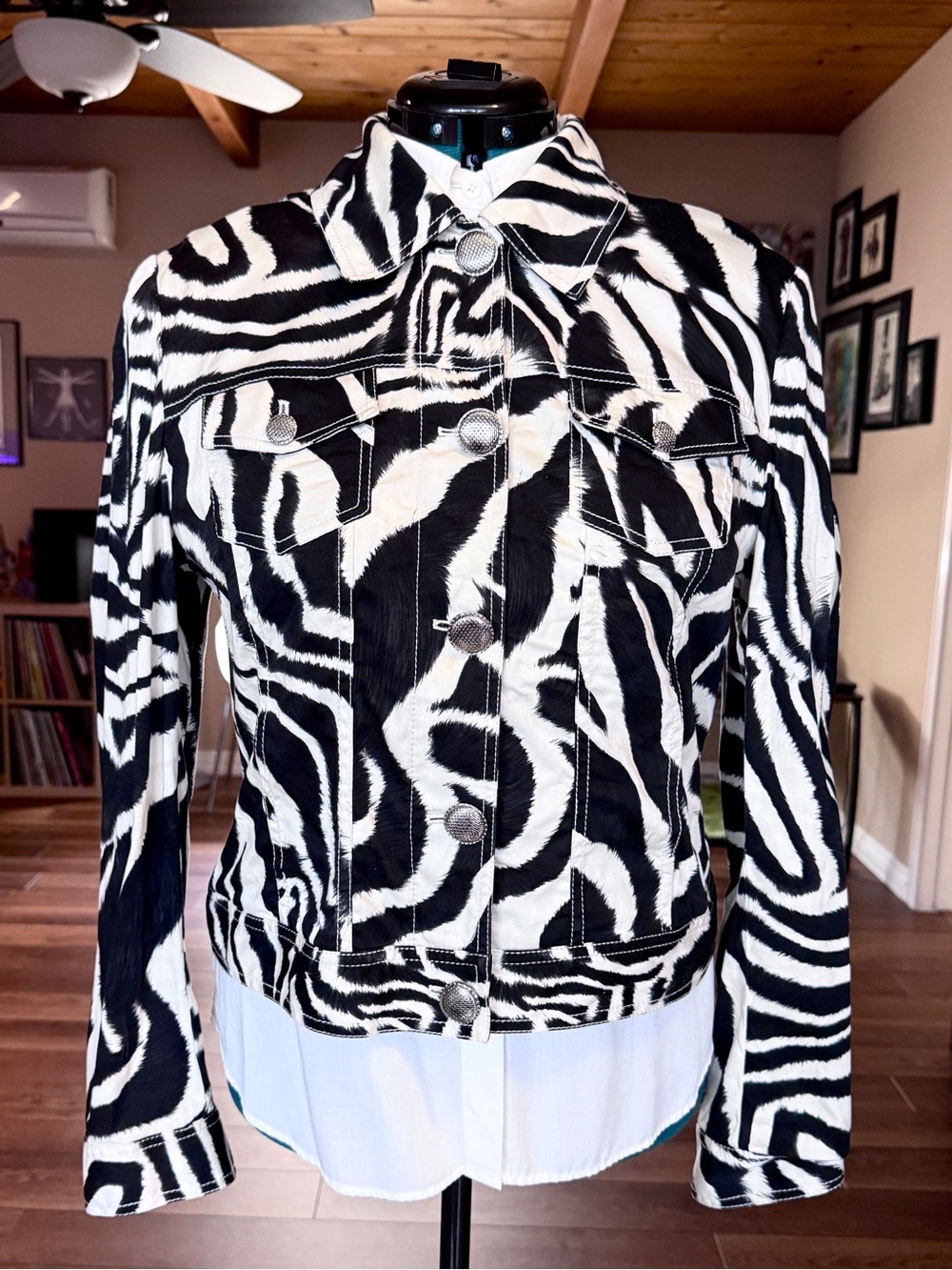 Vintage St. John Sport Zebra Print Women’s Jacket - Black & White - Size M